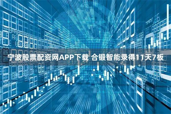 宁波股票配资网APP下载 合锻智能录得11天7板