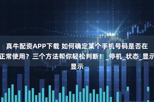 真牛配资APP下载 如何确定某个手机号码是否在正常使用？三个方法帮你轻松判断！_停机_状态_显示