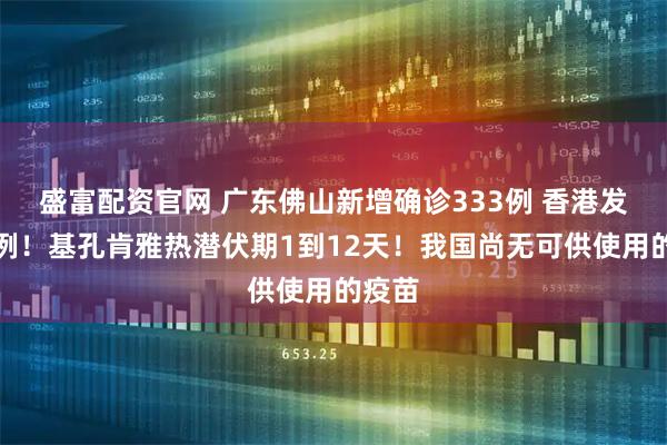 盛富配资官网 广东佛山新增确诊333例 香港发现首例！基孔肯雅热潜伏期1到12天！我国尚无可供使用的疫苗